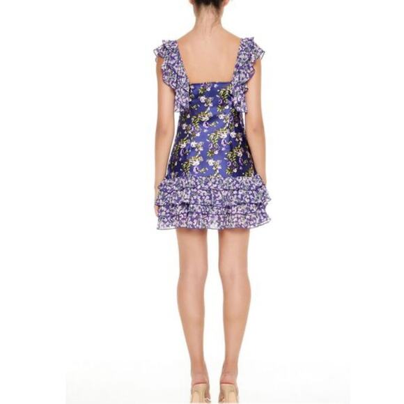 NWT Forever 21 Tiered Purple Floral Print Mini Dress. Size XL - Picture 4 of 13